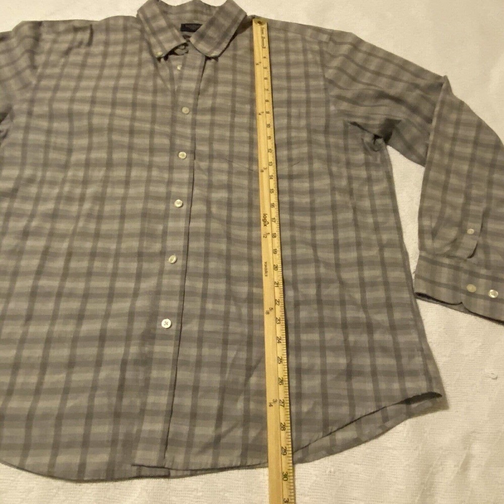 Dockers Stain Defender Gray Plaid Button Down Men’s Shirt Size XL Preppy - Picture 13 of 16